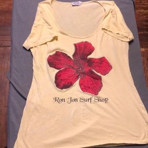 Yellow flower Ron Jon Surf Shop tee